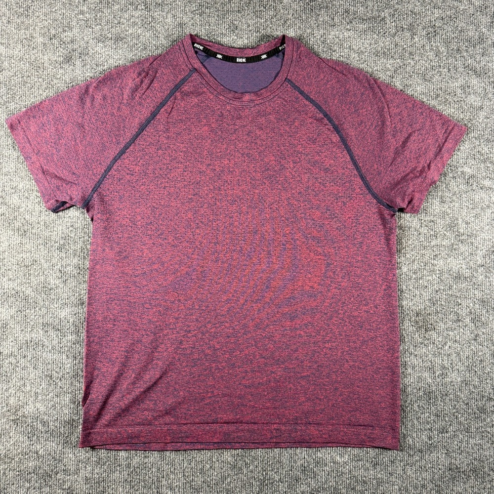 Rhone Reign Short Sleeve Training Tee Mens S Burgundy Heather Raglan Gym Shirt